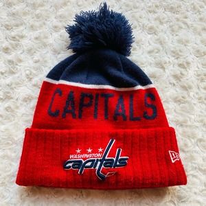 NHL Washington Capitals Stanley Cup 2018 New Era Cuffed Hat Pom Red White Blue